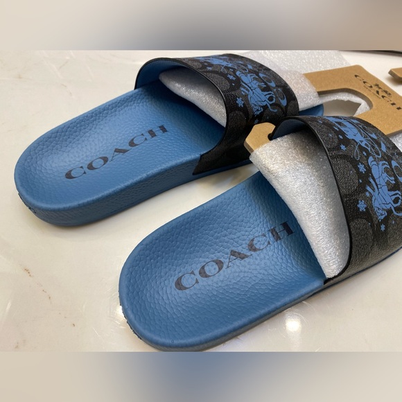 Coach ❤️Uli Sport Slide In Signature& Horse And Carriage blue size6 NWT - Picture 4 of 10